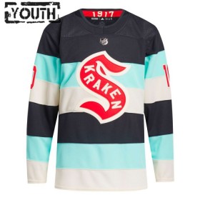 Barn Ishockey Seattle Kraken tröja Matty Beniers Adidas 2023-24 Blå Winter Classic Authentic
